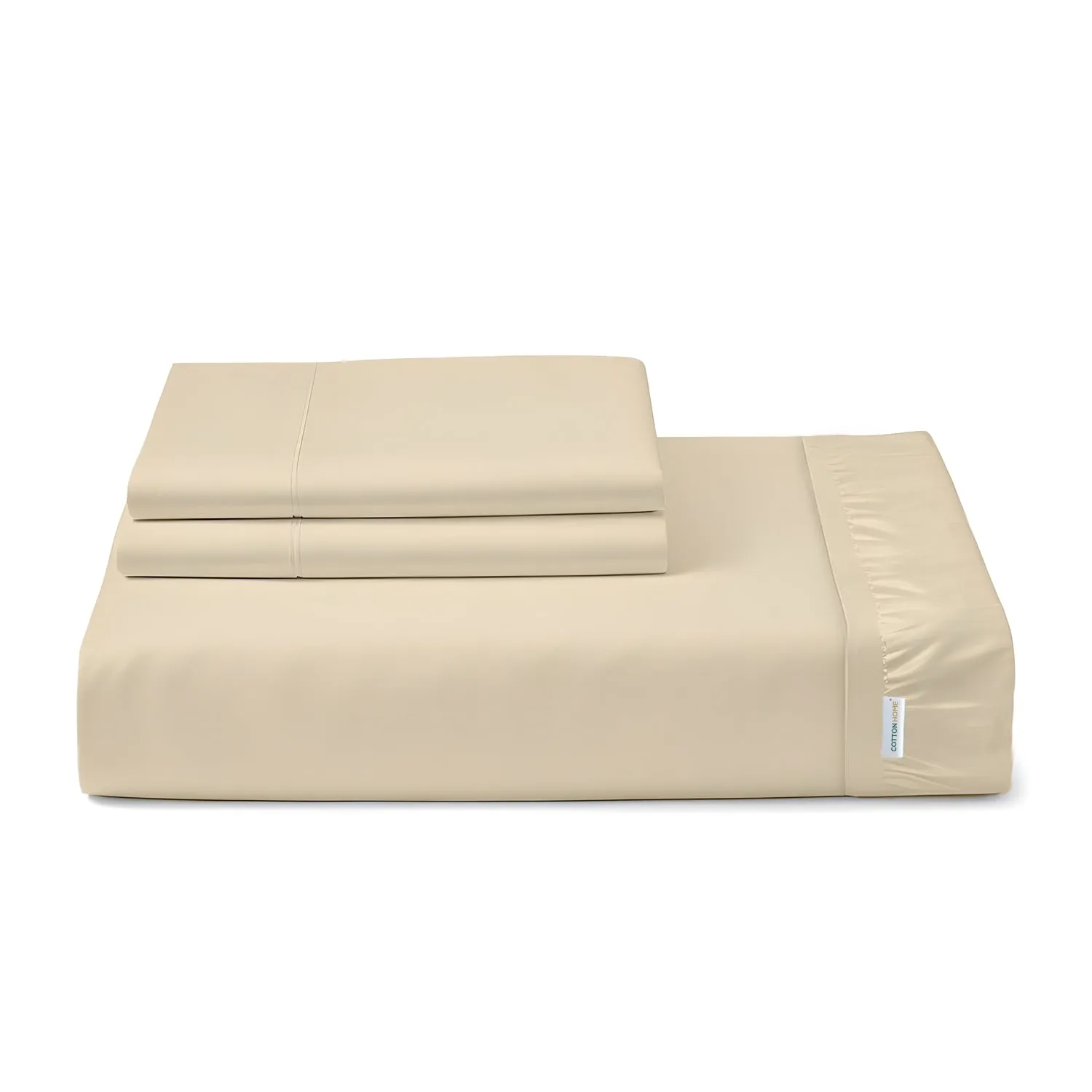 100% Egyptian Cotton 3PC Fitted Sheet 180X200 30CM Cotton Home Sateen Beige