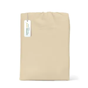100% Egyptian Cotton 3PC Fitted Sheet 180X200 30CM Cotton Home Sateen Beige
