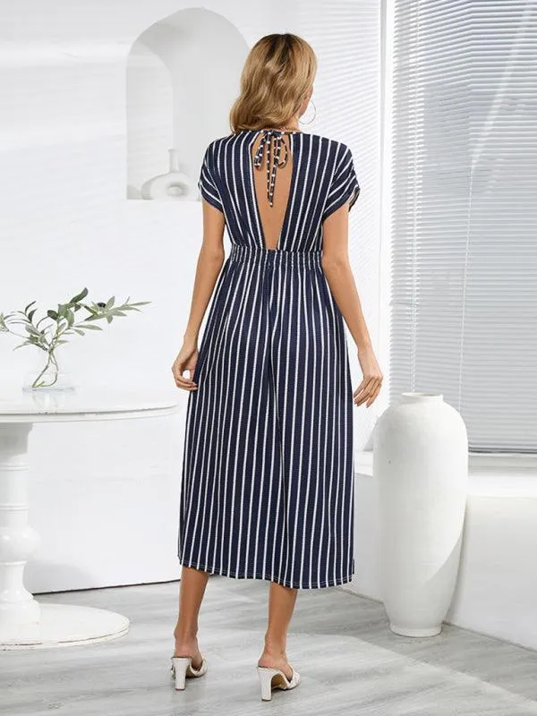 Batgirl-Themed Backless V-Neck Maxi Dress with Batwing Sleeves