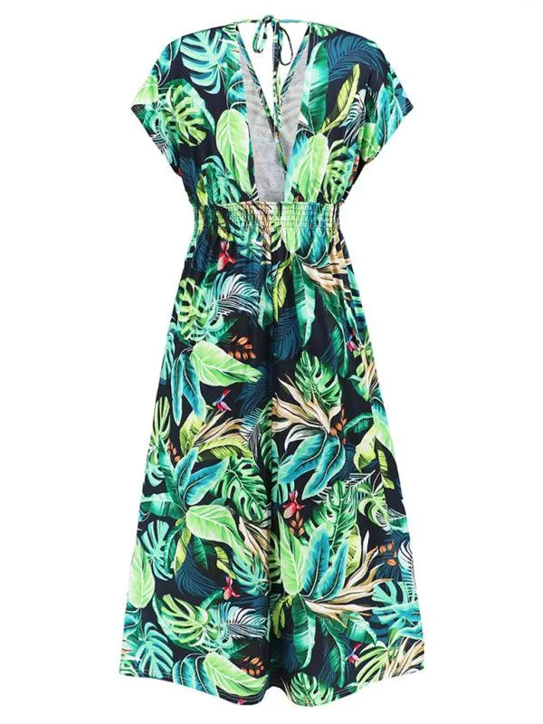 Batgirl-Themed Backless V-Neck Maxi Dress with Batwing Sleeves