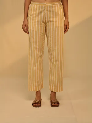 Blazing Yellow Voile Straight Pant
