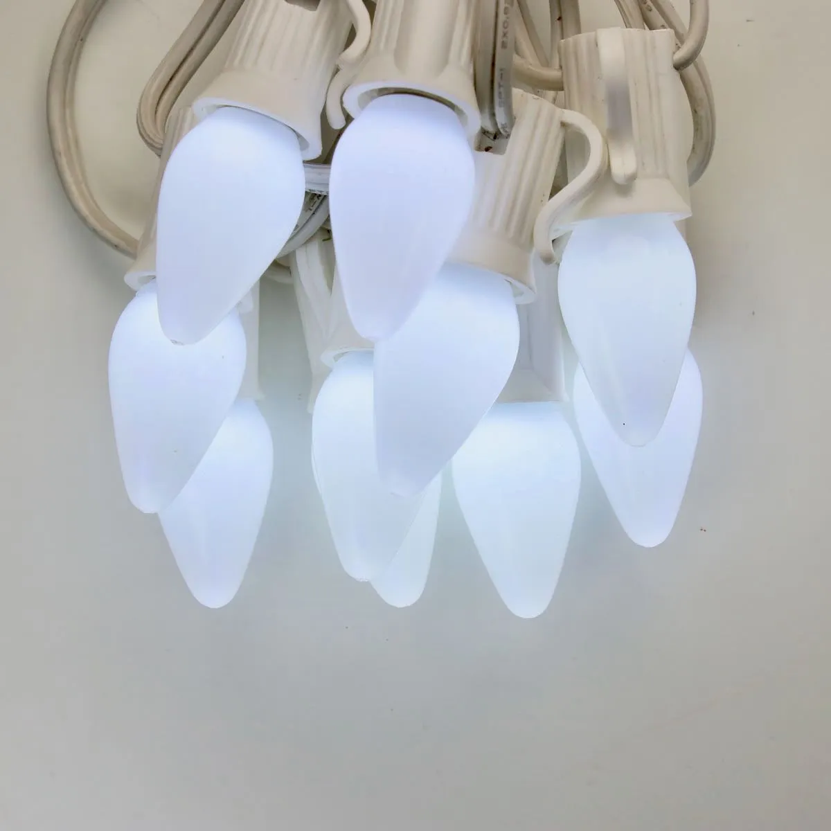 C7 Pure (Cool) White Smooth Opaque LED Bulbs E12 Bases (SMD) (25 Pack)