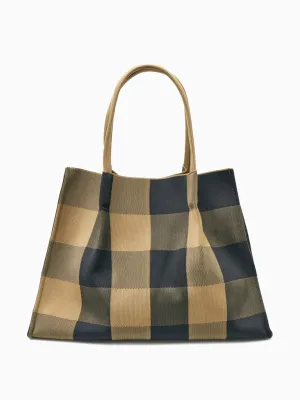Checked tote bag
