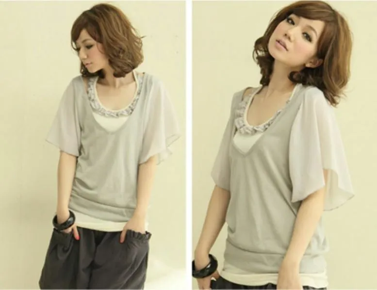 Chiffon Top With Halter Vest