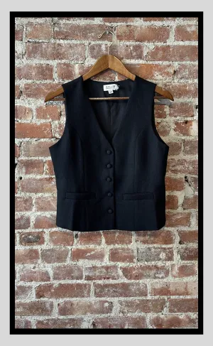 Classic Black Button-Down Vest