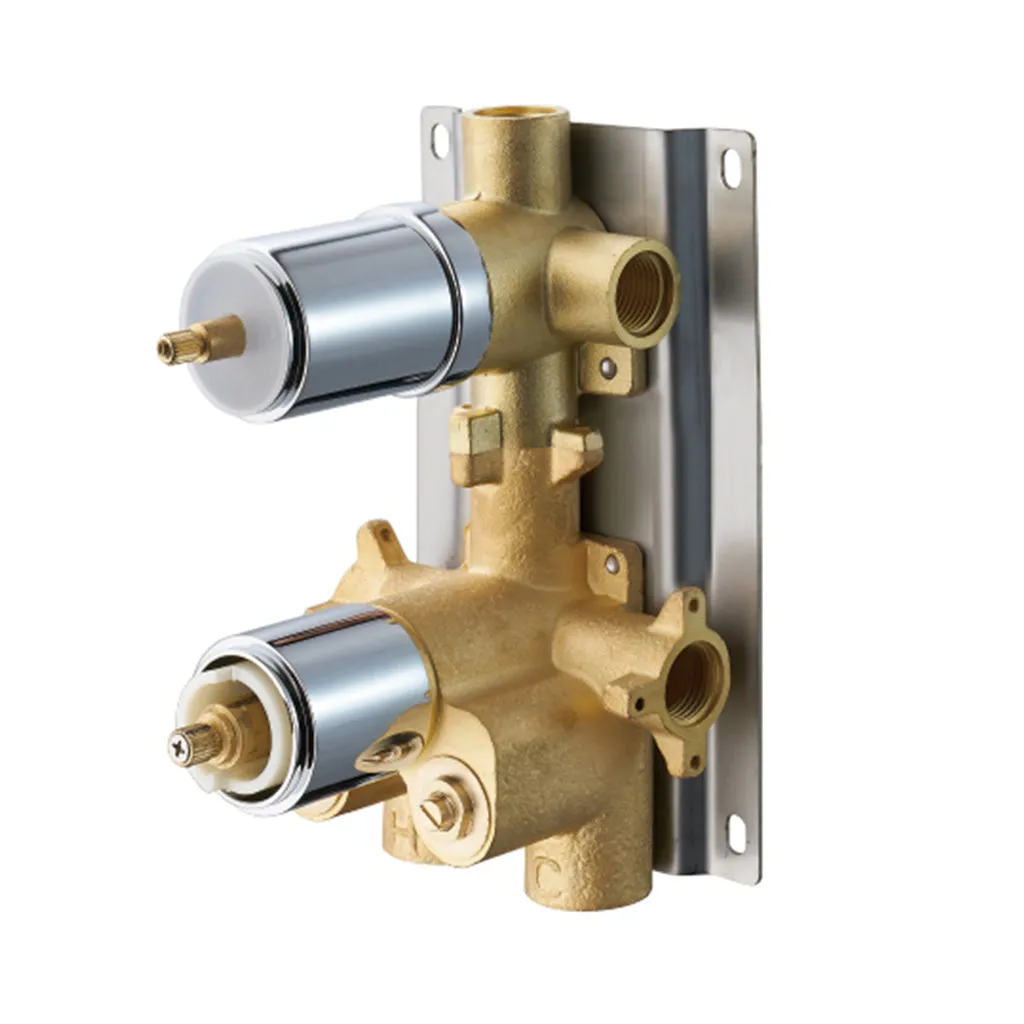 DAX Round Concealed Valve. thermostatic Mixer with 2/3 Function Diverter. Matte Black Finish (DAX-1054-RD-BL)