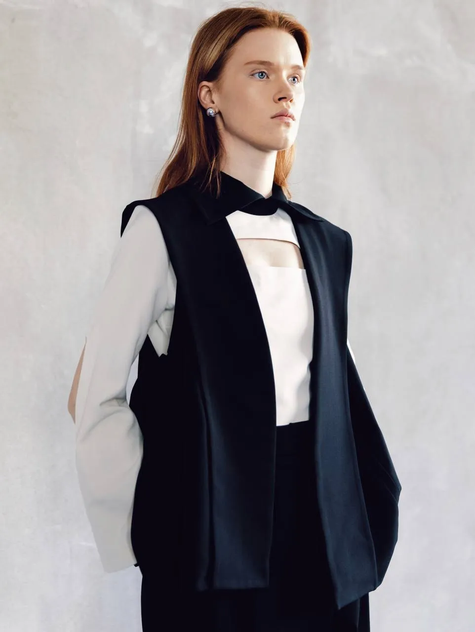 Designer Blazer Vest Black