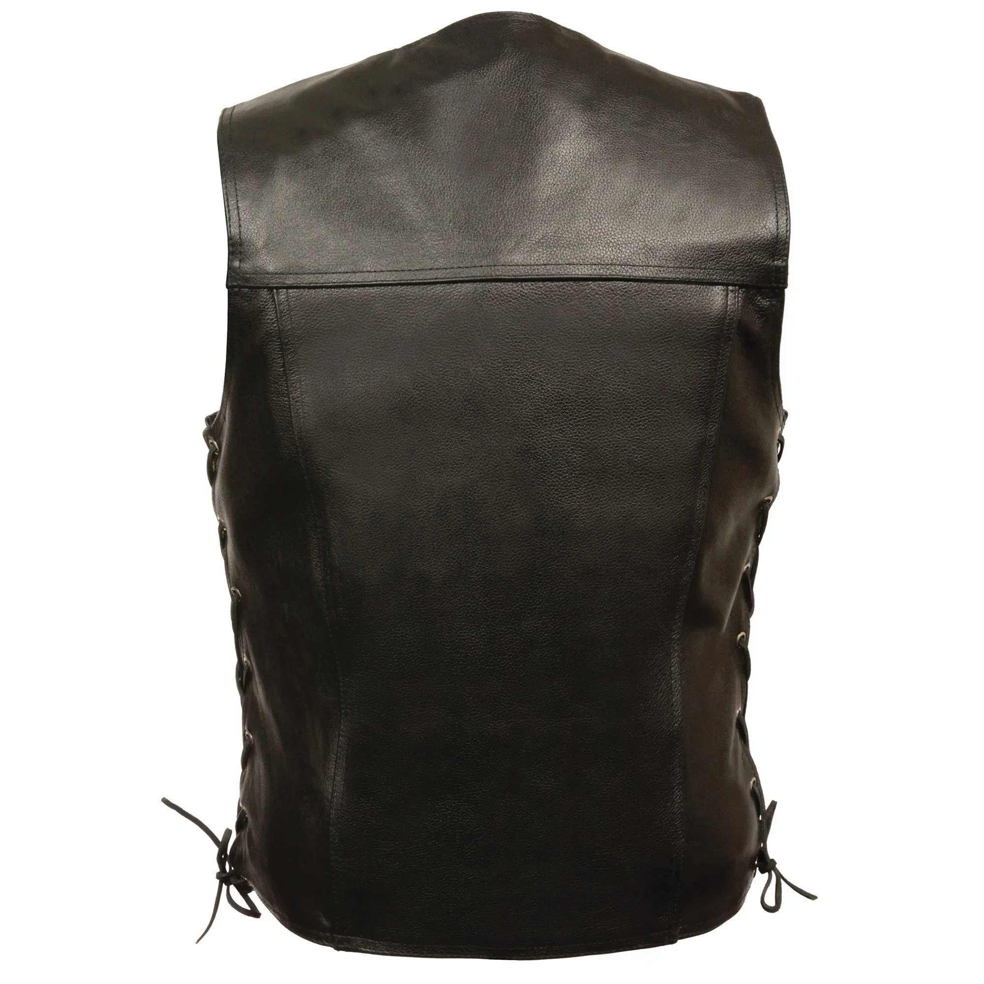 Event Leather EL5360 Men's Side Lace Vest w/ Denim Style Pockets