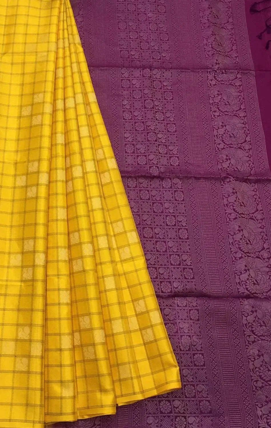 Exquisite Yellow Kanjeevaram Handloom Pure Silk Saree: A Timeless Elegance