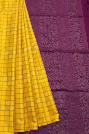 Exquisite Yellow Kanjeevaram Handloom Pure Silk Saree: A Timeless Elegance