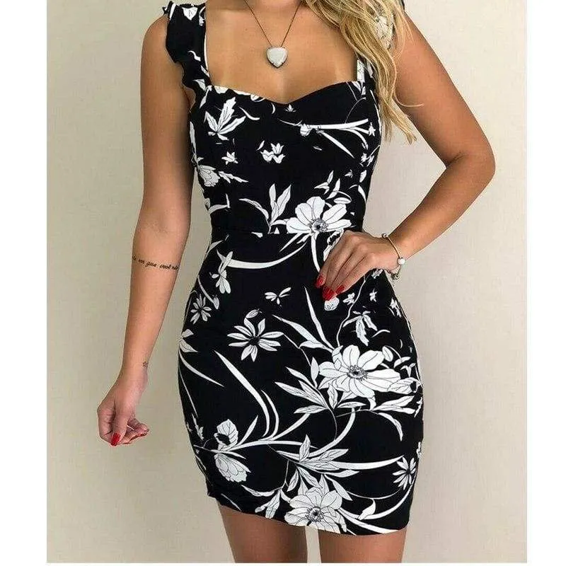 FashionSierra - Fashion Women Summer Boho Short Mini Dress Sexy Ladies Casual Bodycon Sleeveless Beach Dresses Sundress