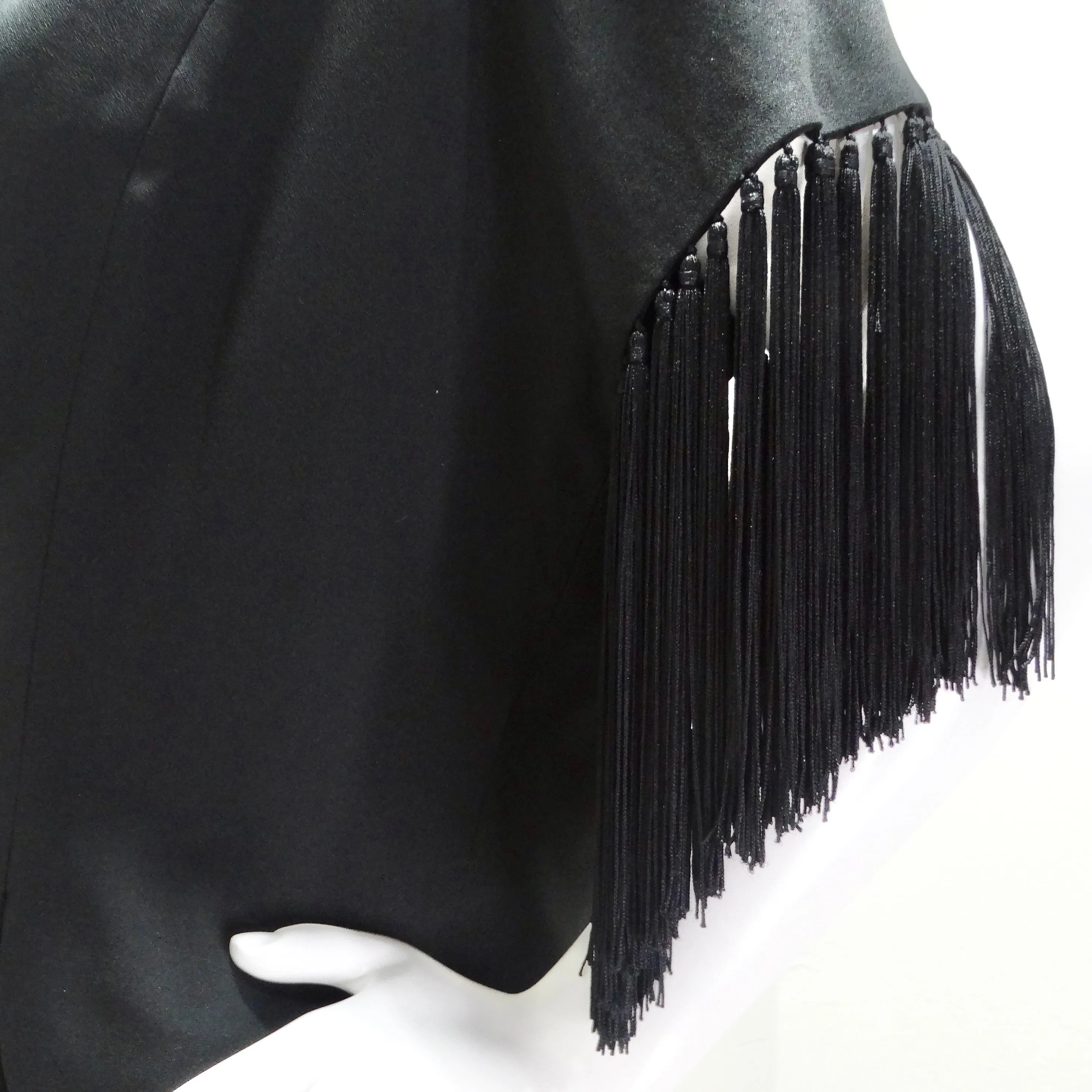 Givenchy 1980s Black Fringe Vest
