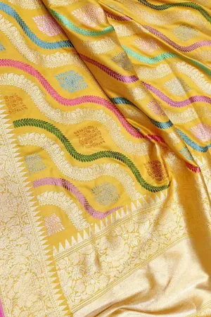 Golden Glow: Banarasi Katan Silk Saree