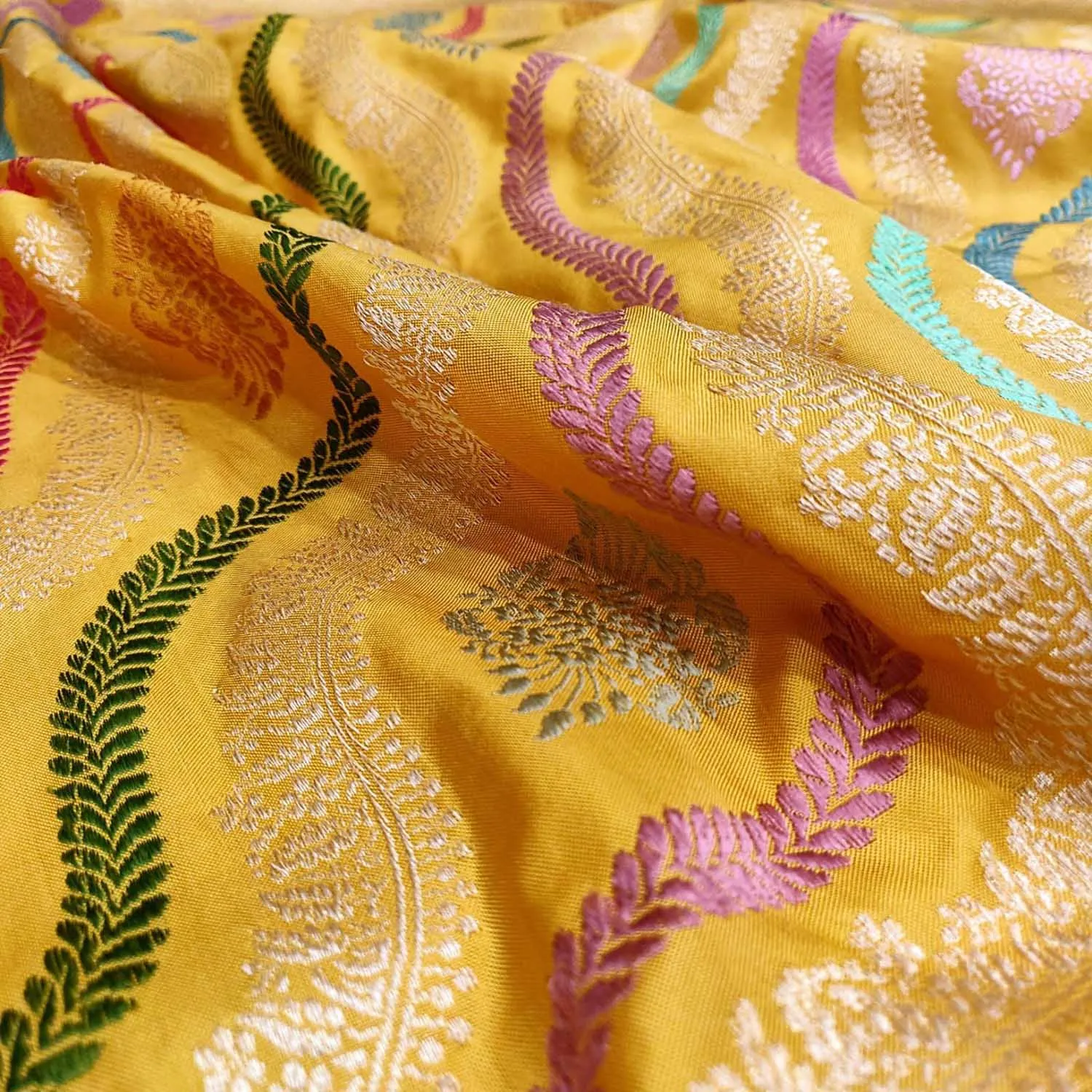 Golden Glow: Banarasi Katan Silk Saree