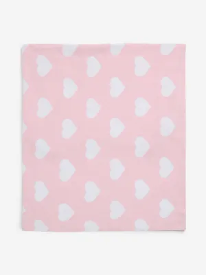 HOP Baby Pink Hearts Printed Cotton Blanket