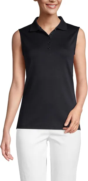 Lands' End Women's American-Grown Supima Cotton Sleeveless Polo