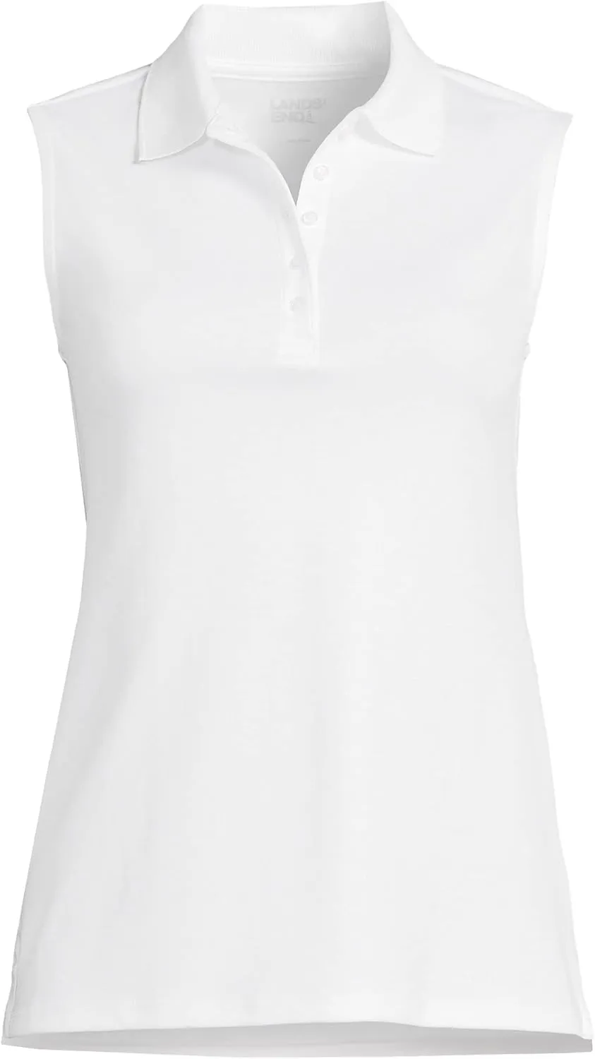 Lands' End Women's American-Grown Supima Cotton Sleeveless Polo