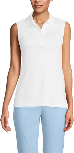 Lands' End Women's American-Grown Supima Cotton Sleeveless Polo