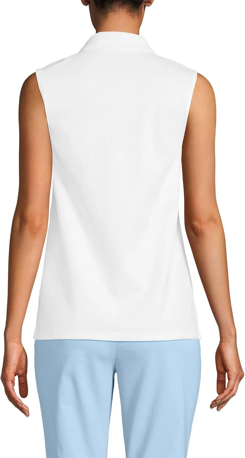 Lands' End Women's American-Grown Supima Cotton Sleeveless Polo