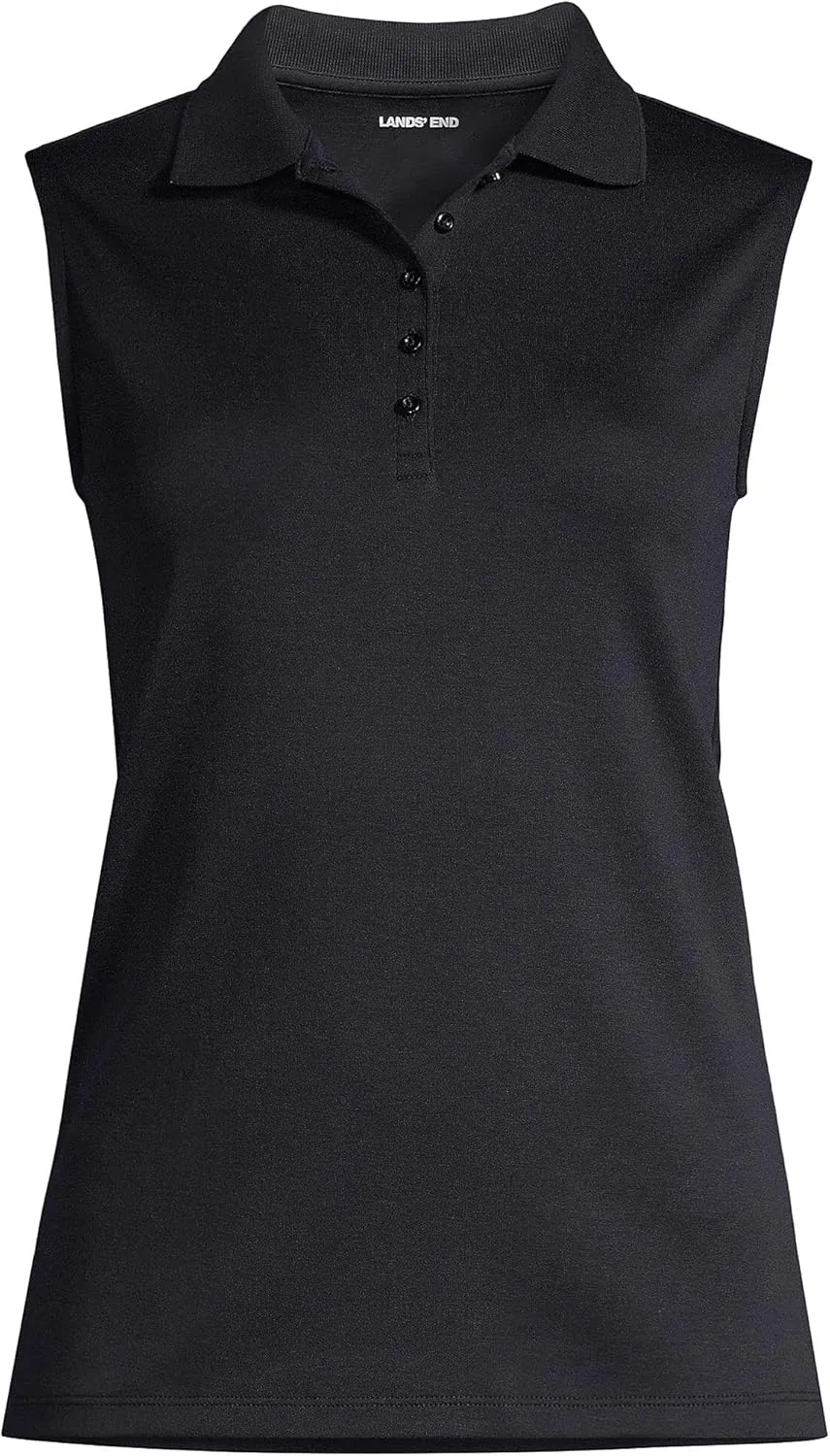 Lands' End Women's American-Grown Supima Cotton Sleeveless Polo