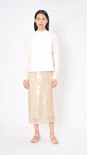 Layered Shirt in White and Cream