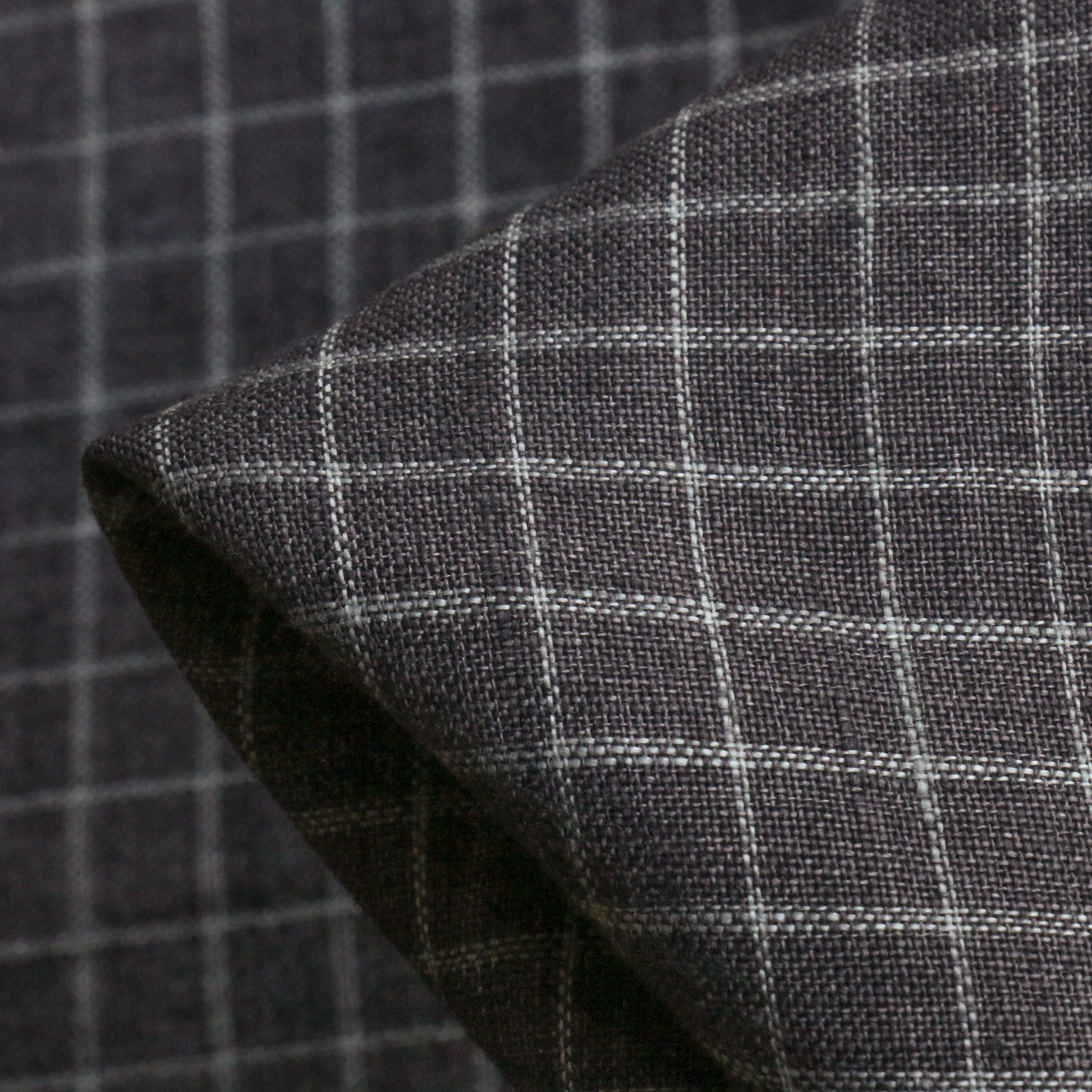 Lottie Ash/Silver Check Washed Linen