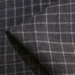 Lottie Ash/Silver Check Washed Linen