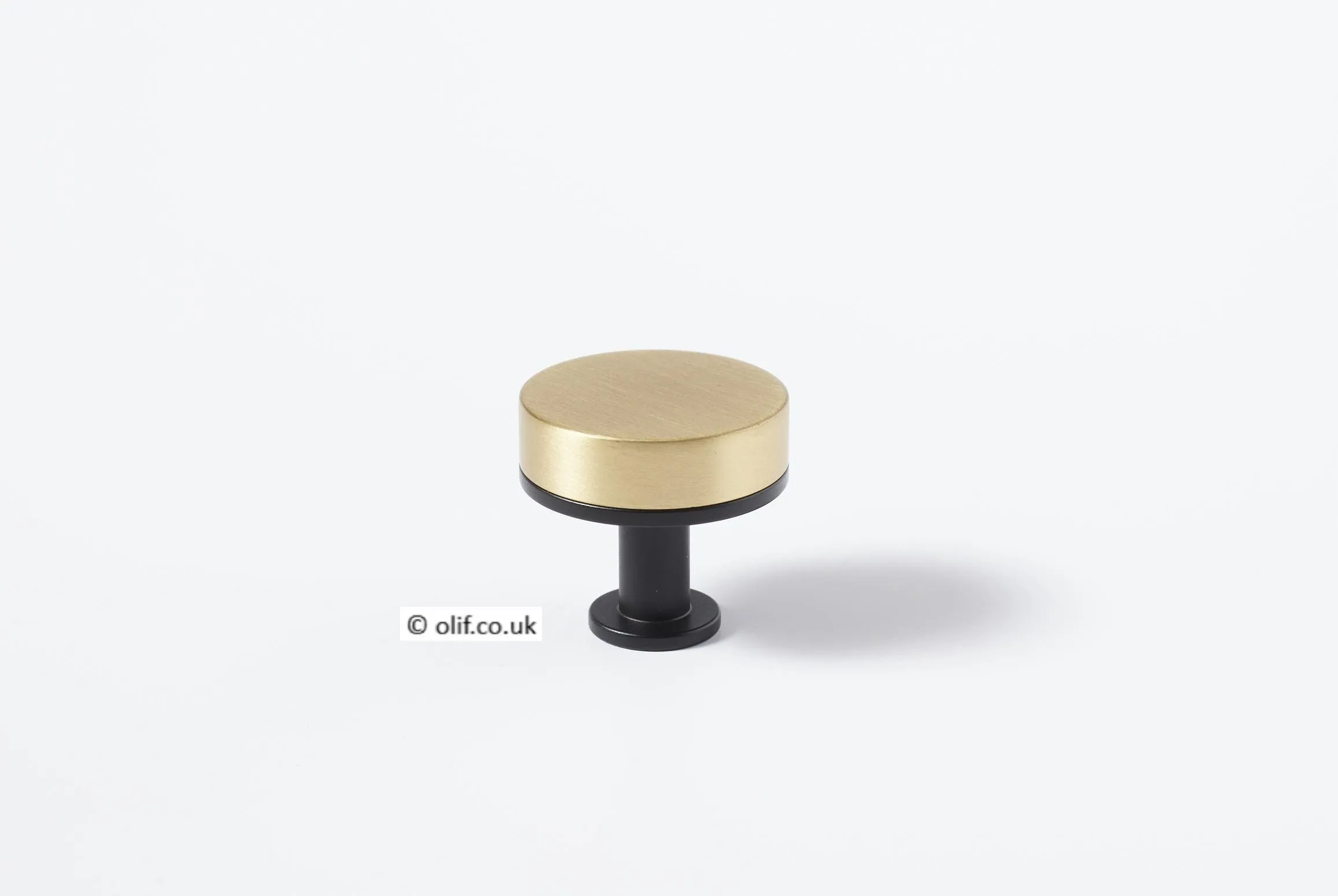 Olif Button Cabinet Mix & Match Knob, Gold/Matte Black