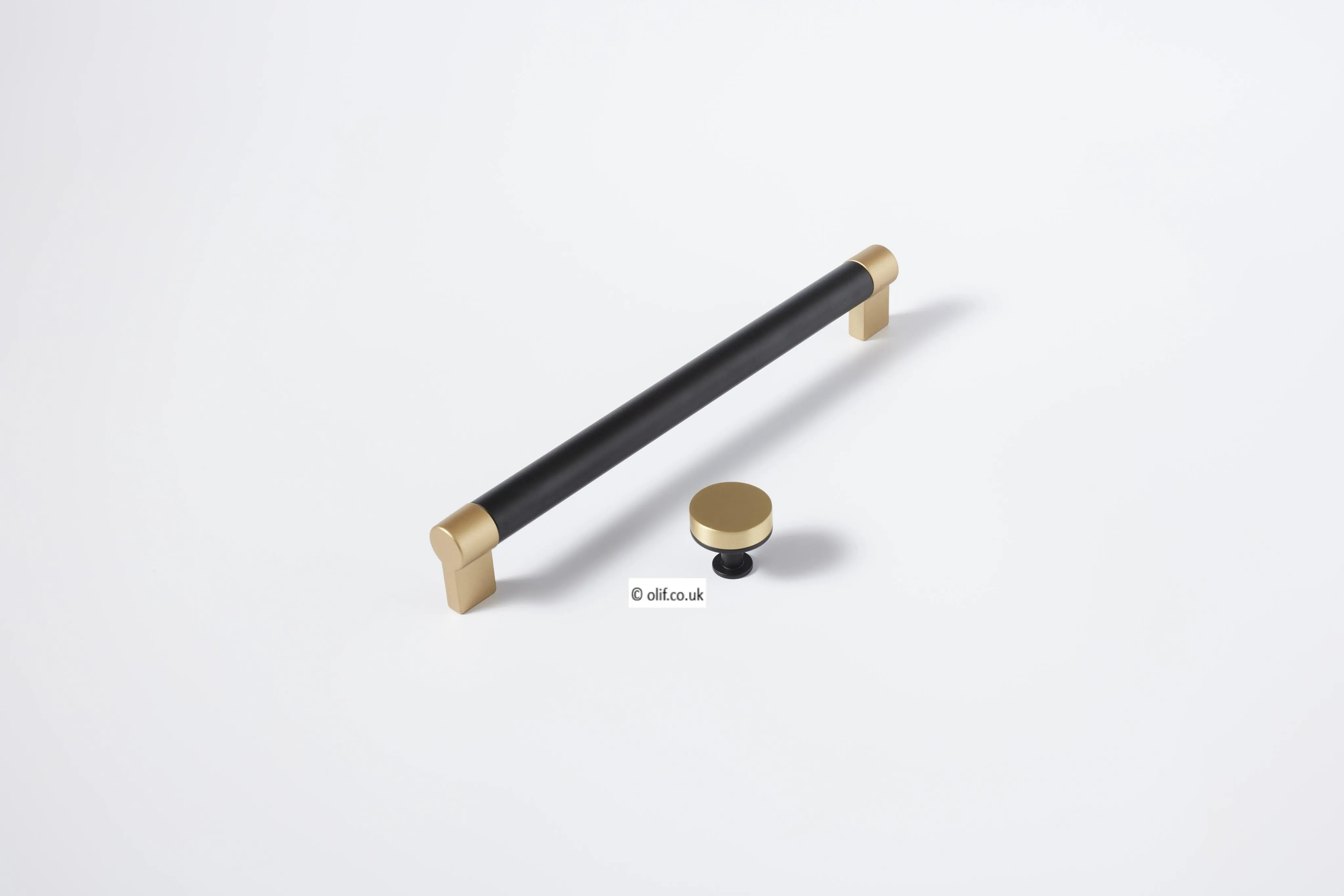 Olif Button Cabinet Mix & Match Knob, Gold/Matte Black