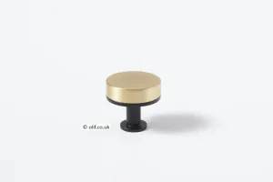 Olif Button Cabinet Mix & Match Knob, Gold/Matte Black