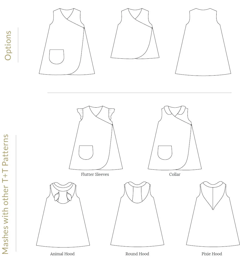 Petal Wrap Dress   Tunic Sewing Pattern - Baby - 4yrs