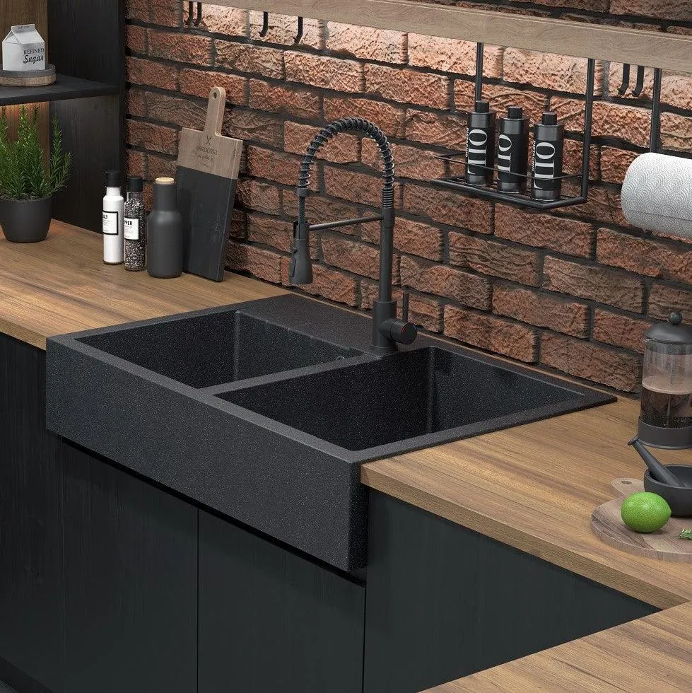 Quadron Bill 120 Pure Carbon, belfast granite sink