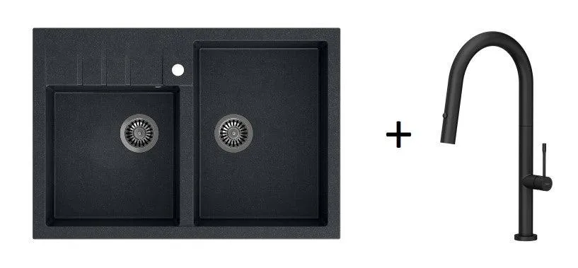 Quadron Bill 120 Pure Carbon, belfast granite sink