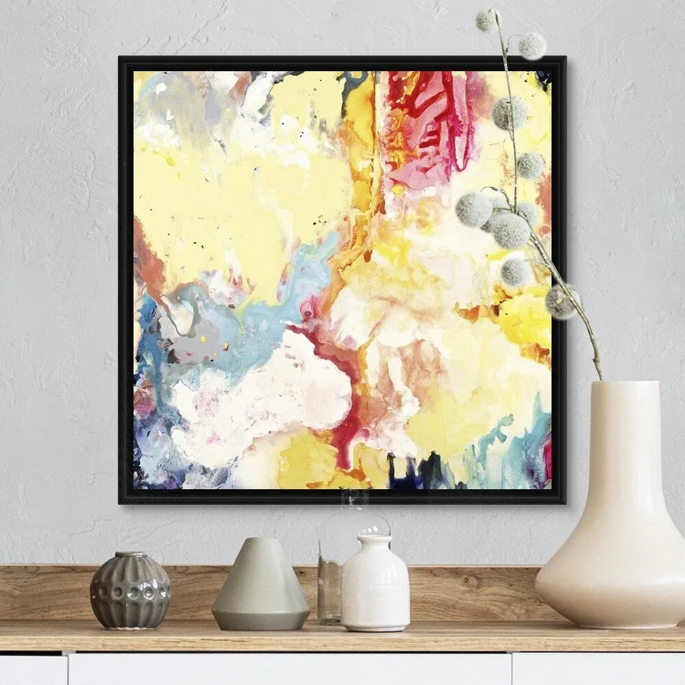 "Bright Variation" Black Float Frame Canvas Art