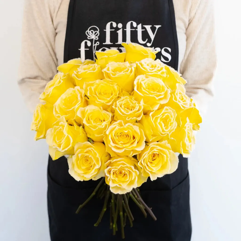 Rise and Shine Yellow Fuzzy Roses