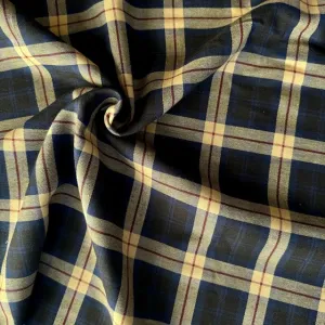 SEVENBERRY • Brushed Cotton Viyella Check Fabric • Navy • NEW