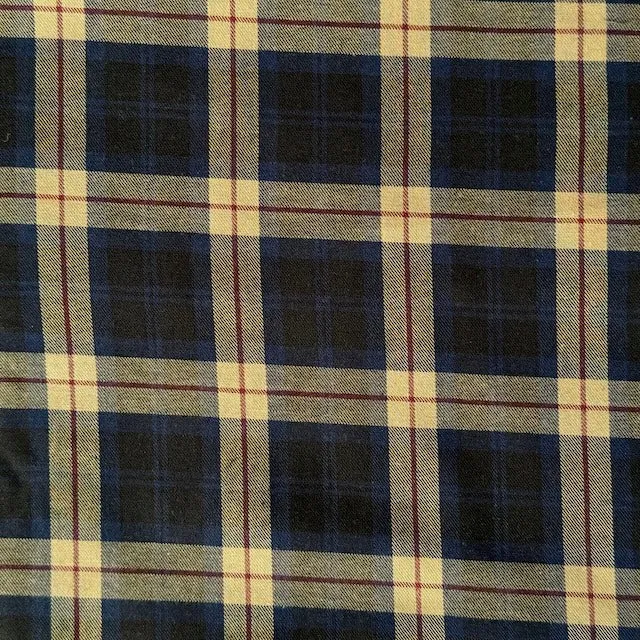 SEVENBERRY • Brushed Cotton Viyella Check Fabric • Navy • NEW