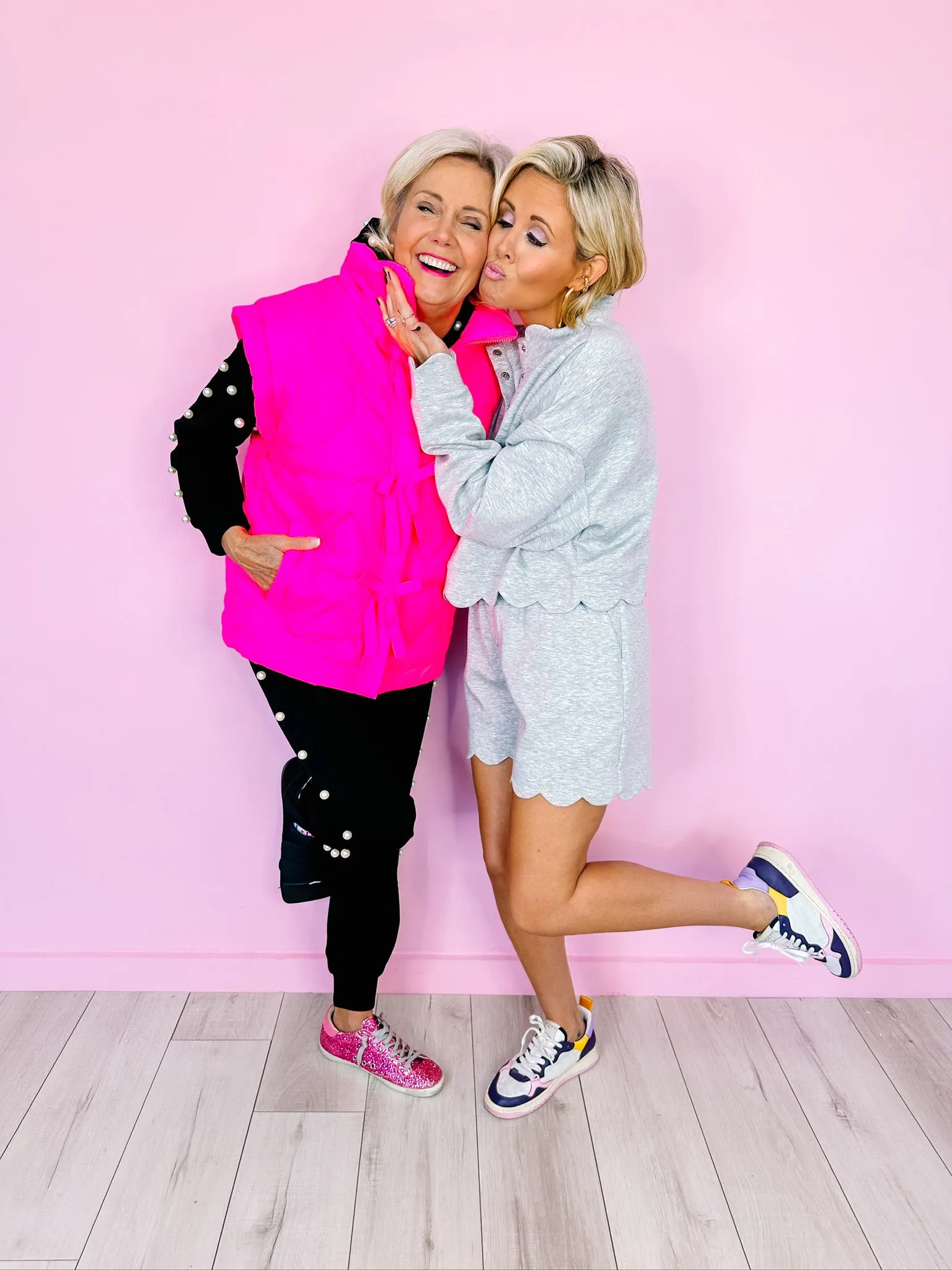 SKIP A BEAT HEART QUILTED VEST - PINK