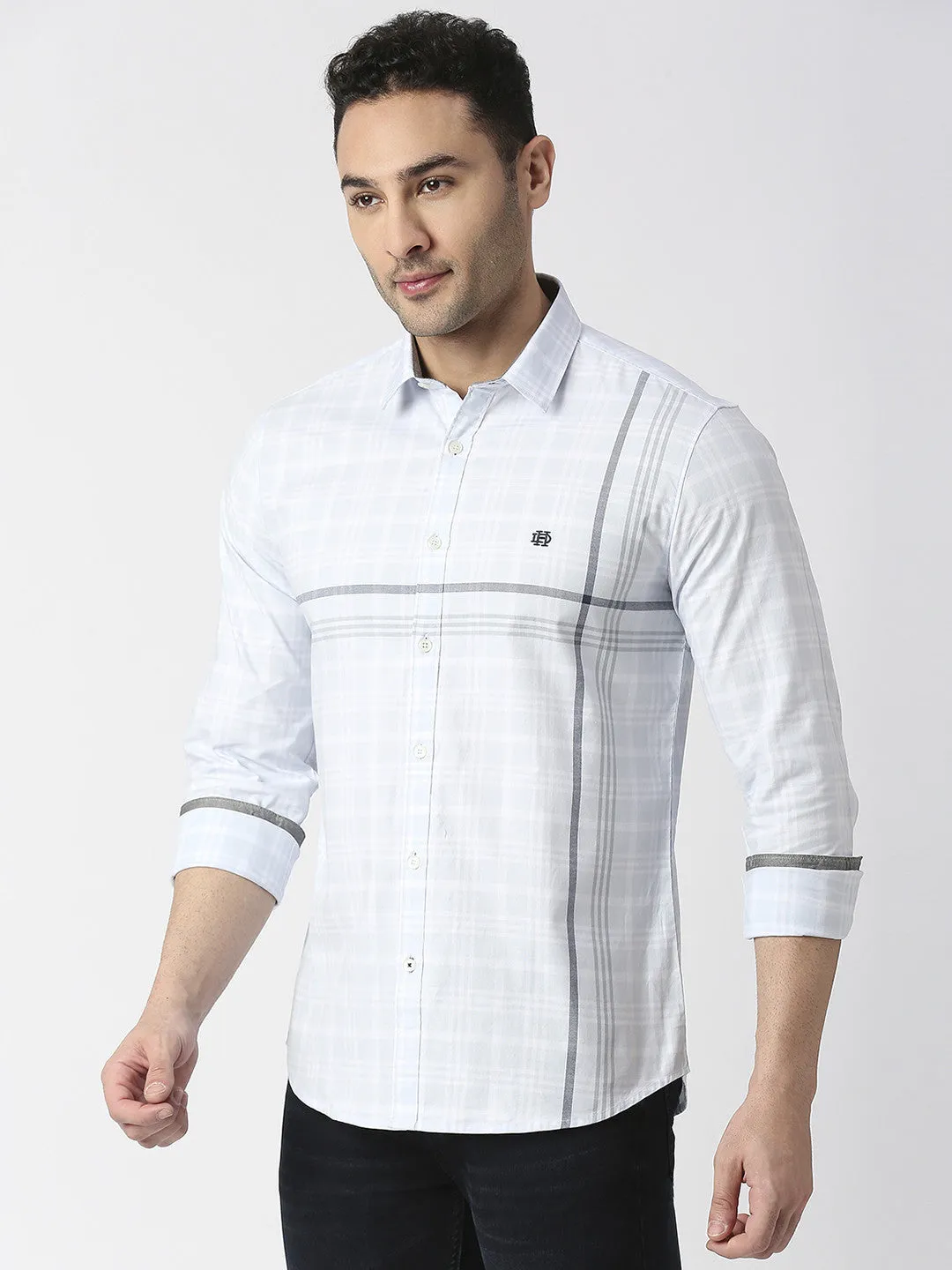 Sky Blue Oxford Checked Shirt