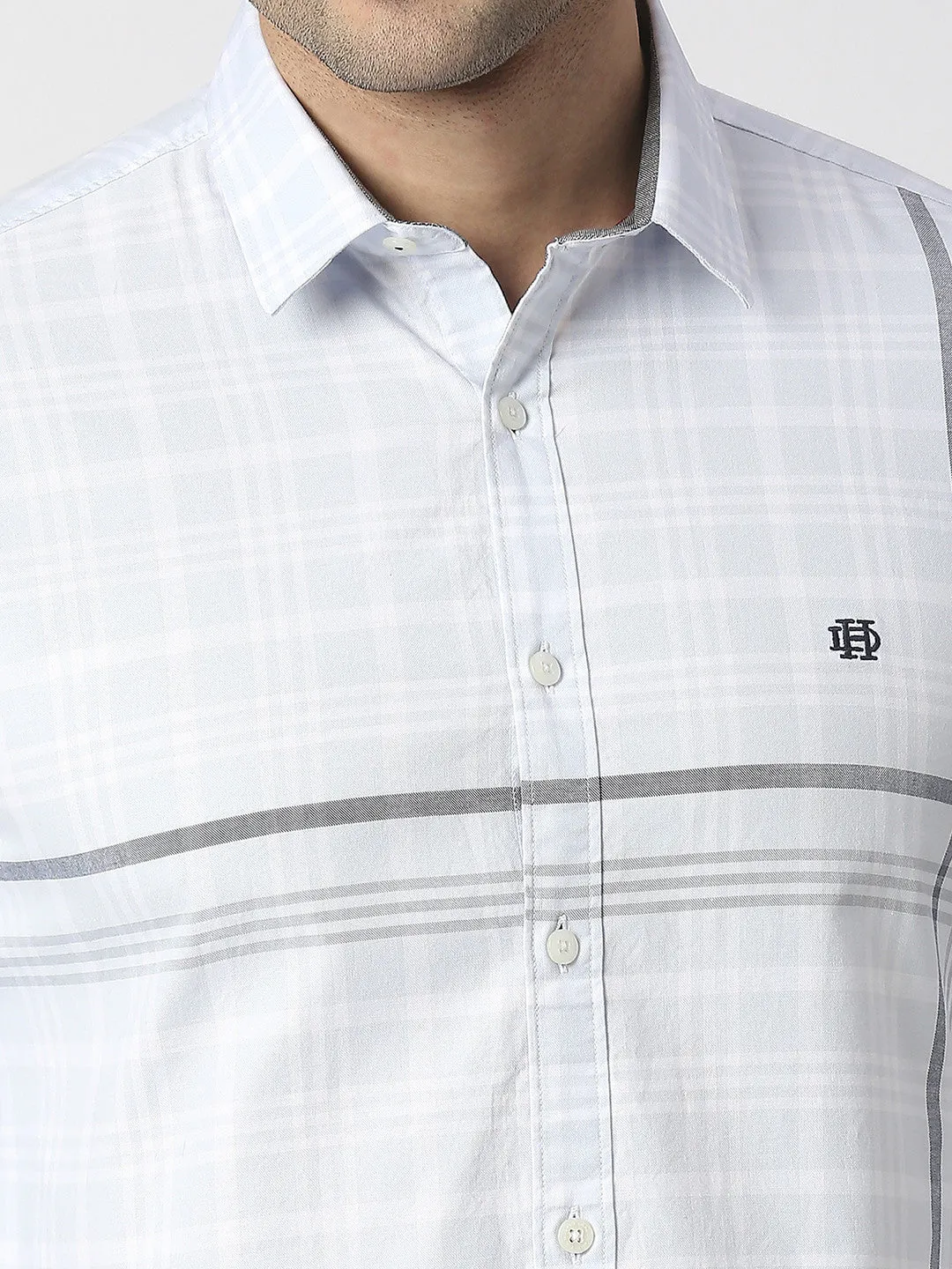 Sky Blue Oxford Checked Shirt