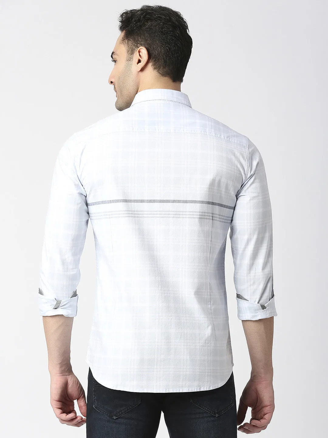 Sky Blue Oxford Checked Shirt