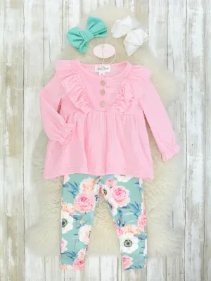 Soft Pink Anemone Ruffle Outfit