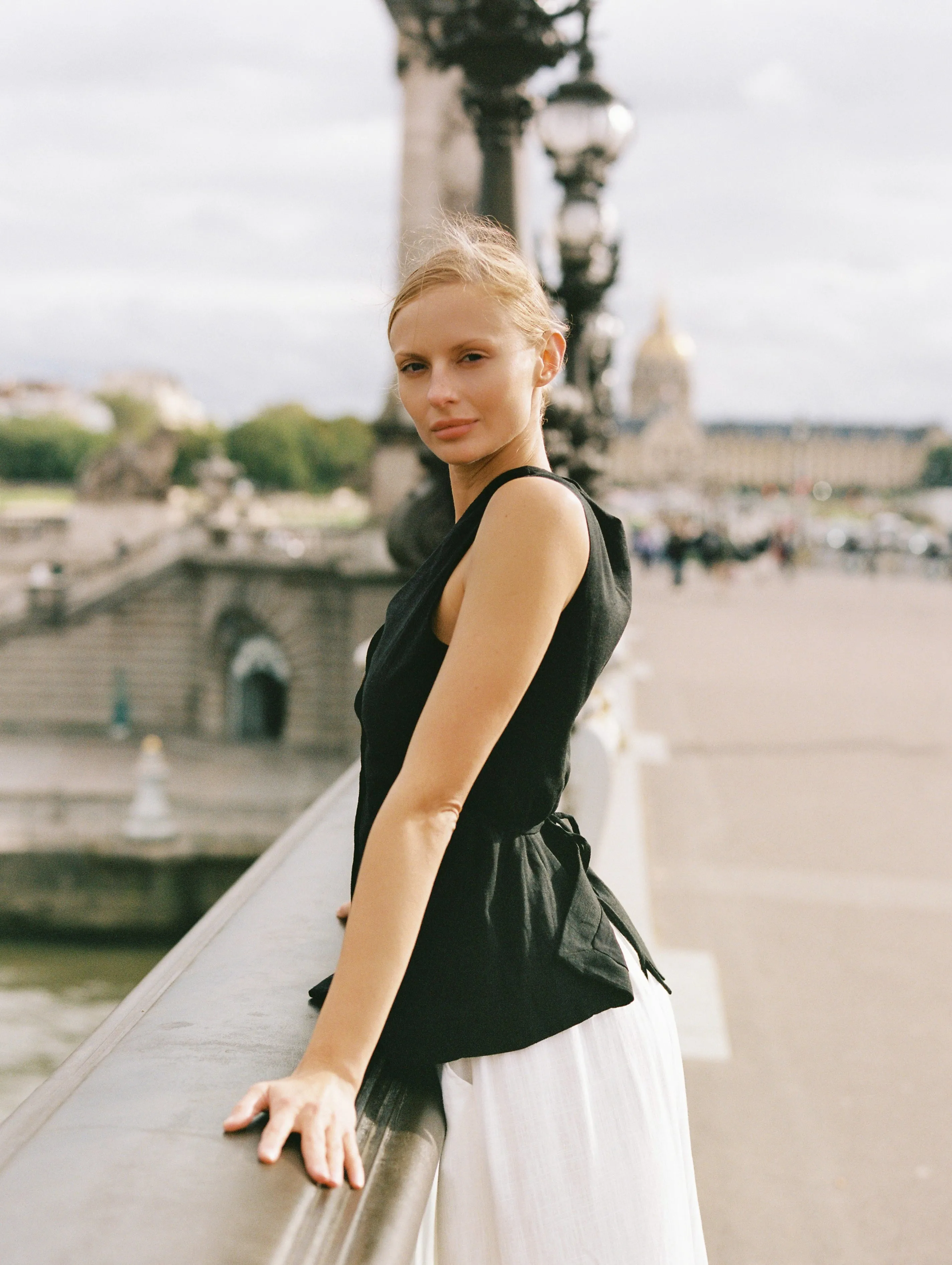 Vest (LONG) | Black | Linen Viscose