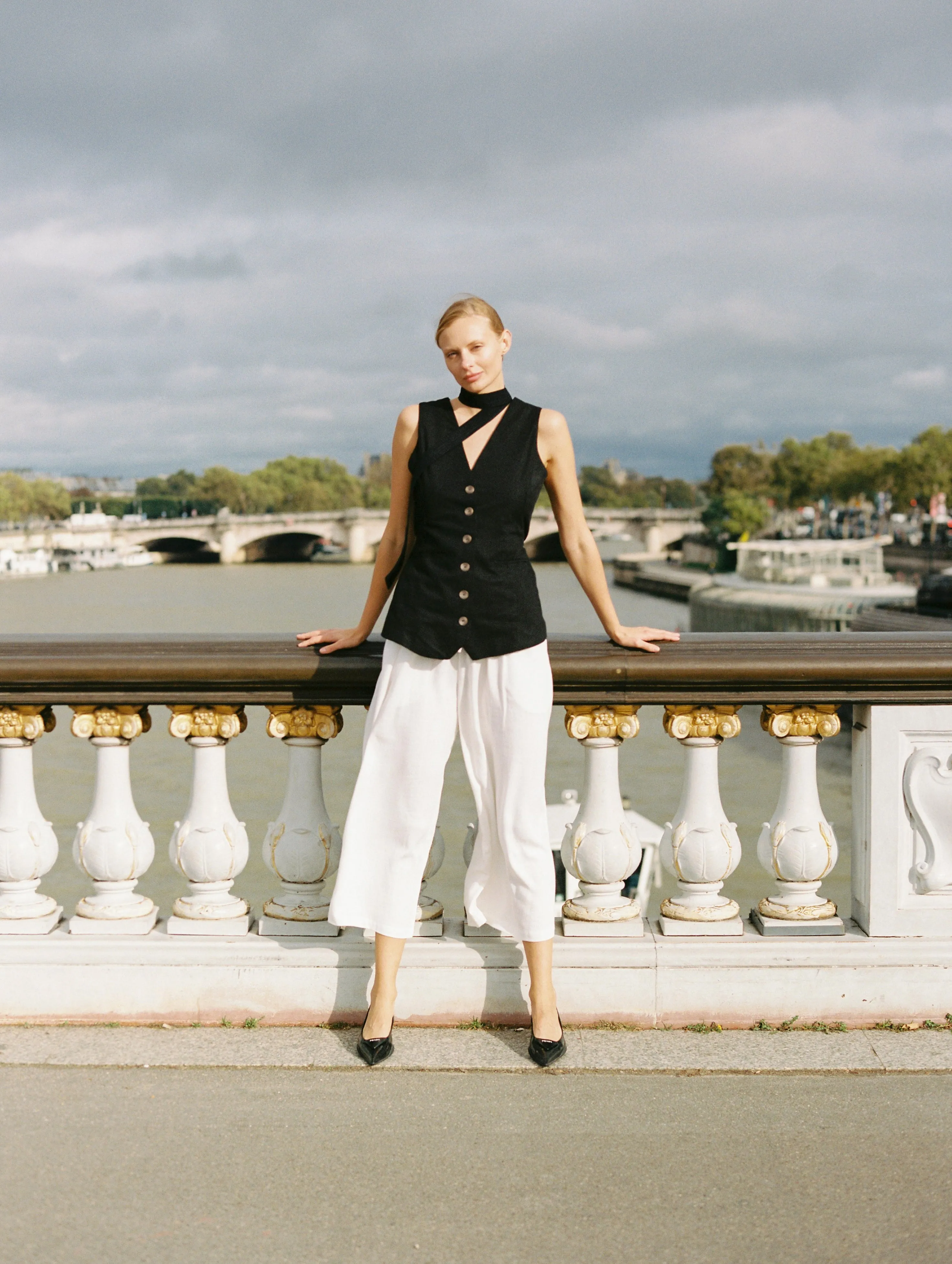 Vest (LONG) | Black | Linen Viscose