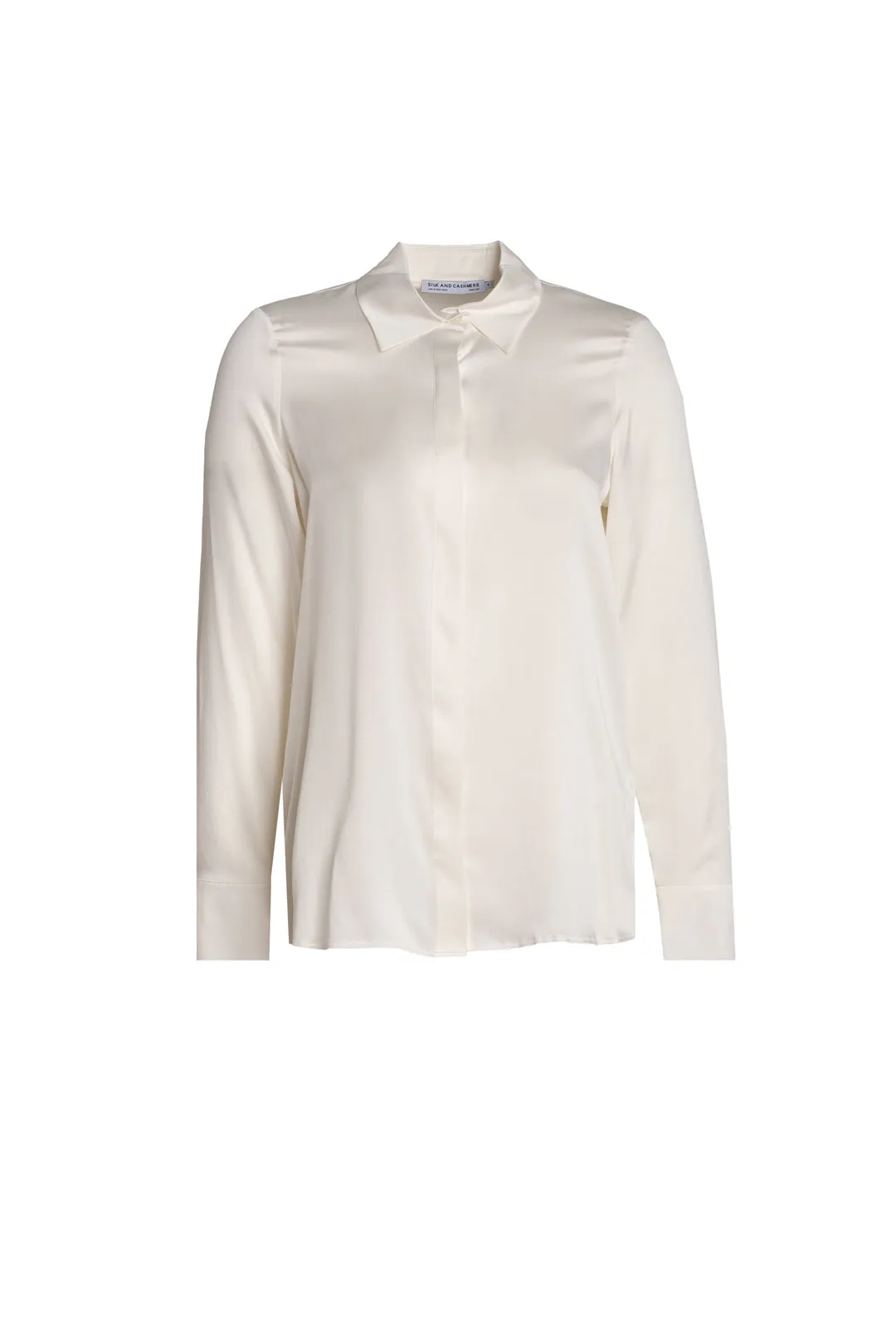 White Pure Silk Audrey Women's Shirt