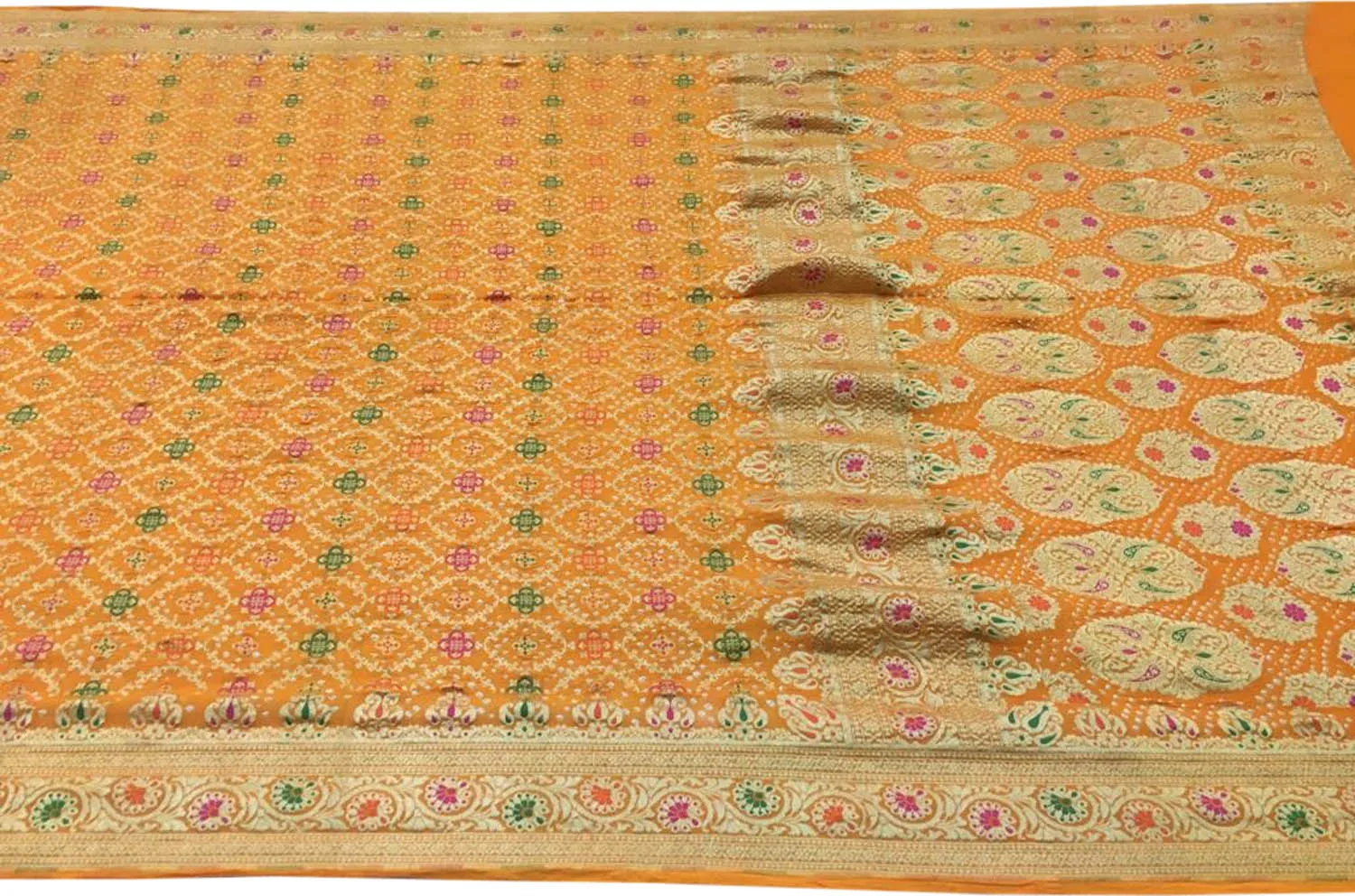 Yellow Banarasi Bandhani Pure Georgette Saree: Vibrant Elegance for Every Occasion